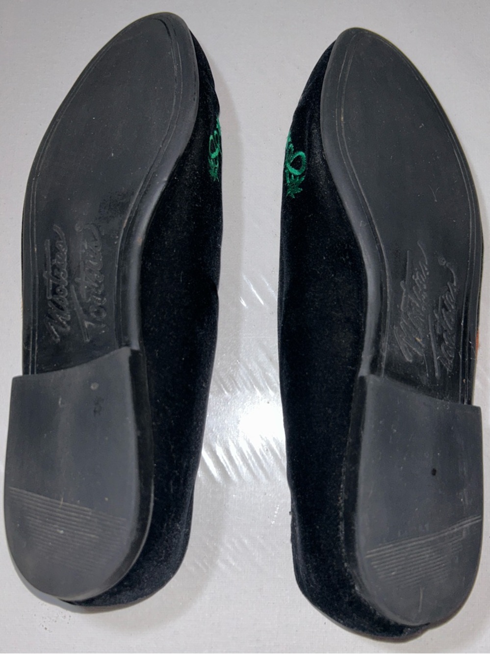 Mootsies Tootsies Halloween Cat Black Boo Ballet Flats Velvet with Embroidery - Picture 10 of 11